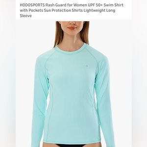 Women's Aqua Long Sleeve Top